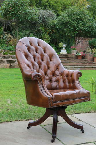 Early 20th century tilt and rotate desk/study chair circa 1930