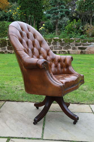 Early 20th century tilt and rotate desk/study chair circa 1930