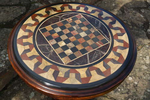 19th century pietra dura specimen occasional/games table circa 1860