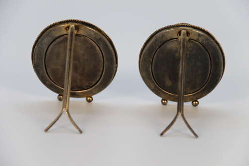 A pair of miniature Italian micro mosaic photo frames circa 1920