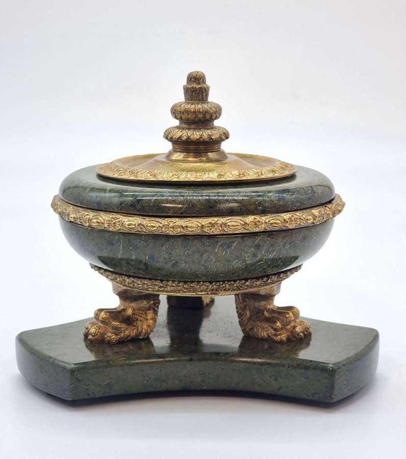 A 19th century French Empire marble and ormolu inkstand circa 1870