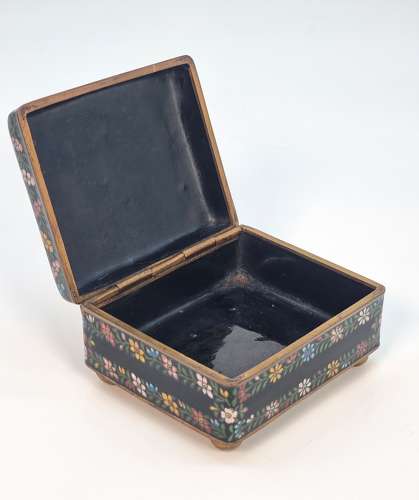 A Chinese 19th century cloisonné enamel box, circa 1880