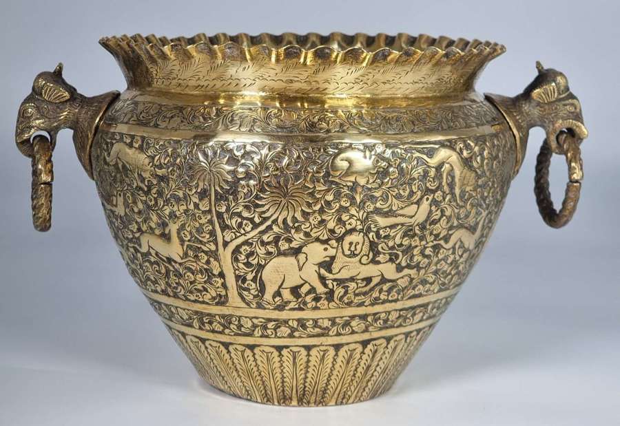 19th century Indian Raj period brass jardiniere circa 1880