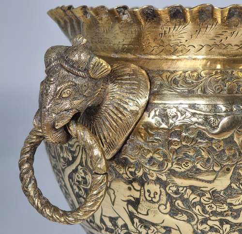 19th century Indian Raj period brass jardiniere circa 1880