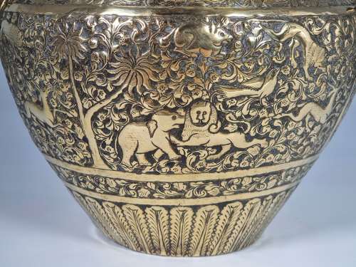 19th century Indian Raj period brass jardiniere circa 1880