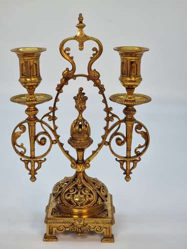 A pair of 19th century French gilt bronze candlesticks, circa 1870