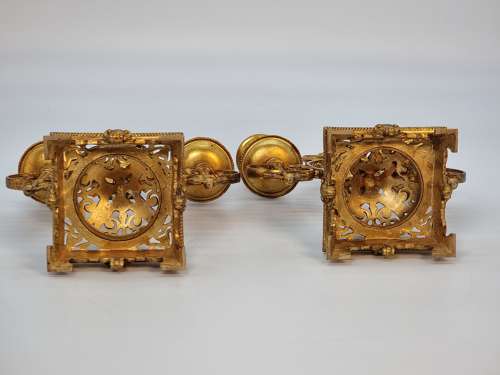 A pair of 19th century French gilt bronze candlesticks, circa 1870