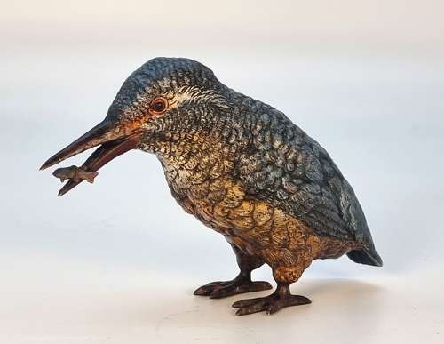 An Austrian bronze cold painted kingfisher circa 1910