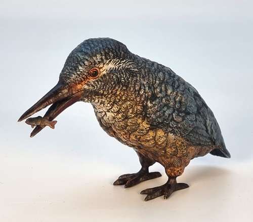 An Austrian bronze cold painted kingfisher circa 1910