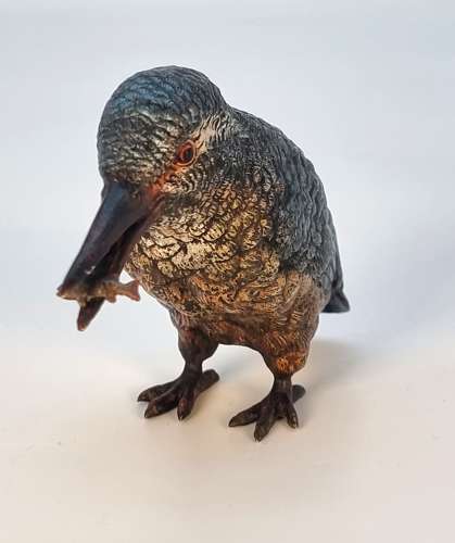 An Austrian bronze cold painted kingfisher circa 1910