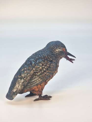 An Austrian bronze cold painted kingfisher circa 1910