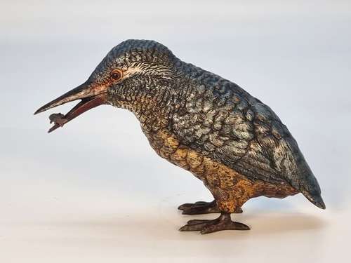 An Austrian bronze cold painted kingfisher circa 1910
