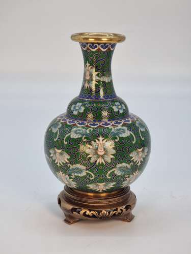 A pair of Chinese cloisonné enamel vases and stands circa 1930