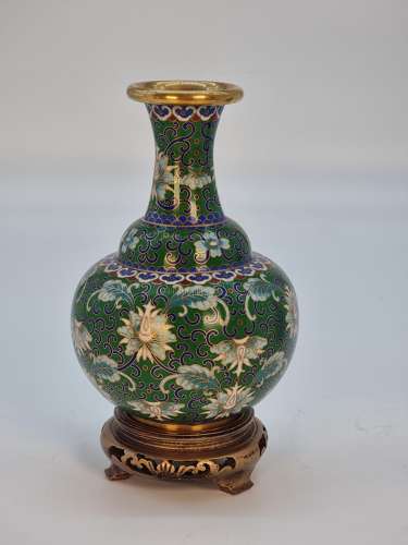 A pair of Chinese cloisonné enamel vases and stands circa 1930