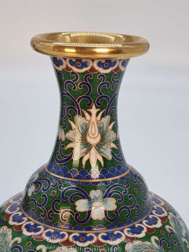 A pair of Chinese cloisonné enamel vases and stands circa 1930