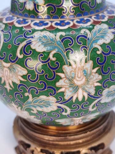 A pair of Chinese cloisonné enamel vases and stands circa 1930