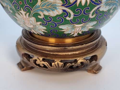 A pair of Chinese cloisonné enamel vases and stands circa 1930