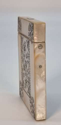 Early 19th mother of pearl calling card case, British, circa 1830