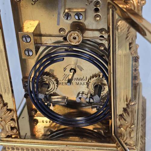 French Carriage clock with a 8 day striking and repeating movement