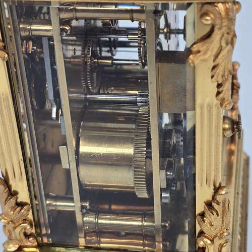 French Carriage clock with a 8 day striking and repeating movement