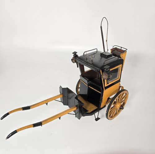 A 1920s scale model of an early 19th century Hanson cab