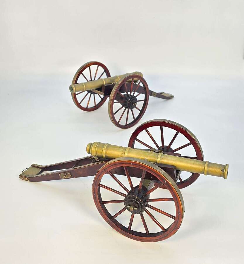 A  pair of model French 18th century cannons, circa 1920