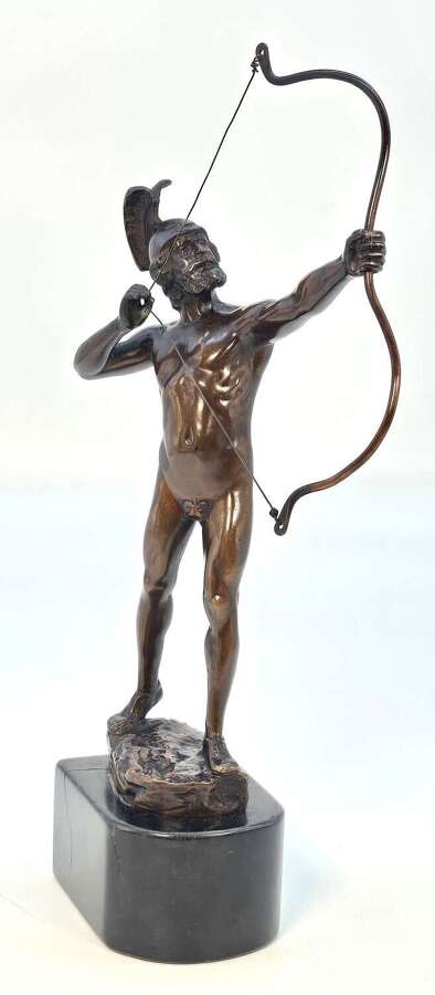 19th century figure of a Greek archer by Eugene Barrilot, circa 1870
