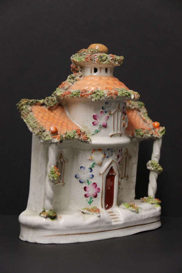 A Staffordshire pottery model of an English Cottage, circa 1860