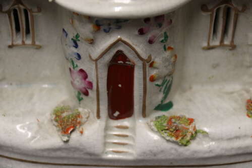 A Staffordshire pottery model of an English Cottage, circa 1860