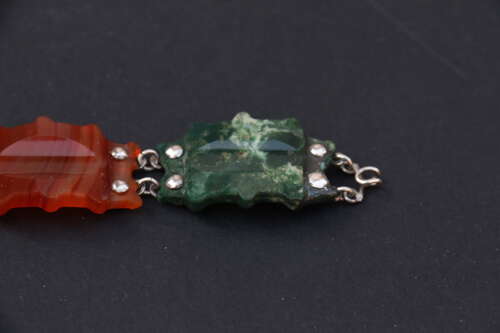 19th century Scottish agate and silver bracelet, circa 1880