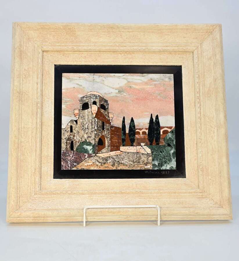 Italian Pietra Dura or Florentine Mosaic framed panel, circa 1890