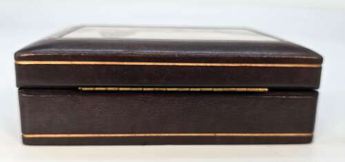 Italian Pietra Dura or Florentine Mosaic leather covered box circa 1930