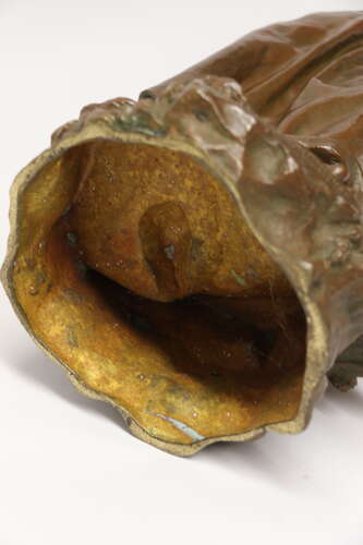 19th century bronze sculpture of a young female gathering hey, circa 1880