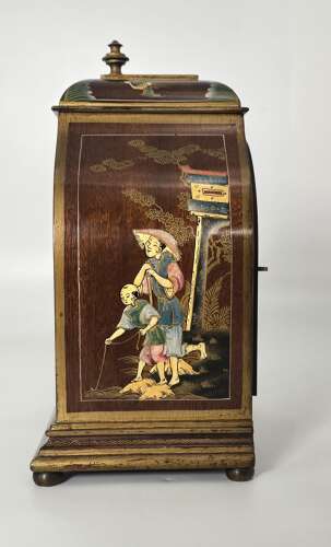 A rare small Chinese style chinoiserie lacquered bracket/mantel clock circa 1920 - 30