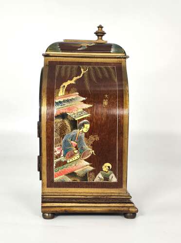 A rare small Chinese style chinoiserie lacquered bracket/mantel clock circa 1920 - 30