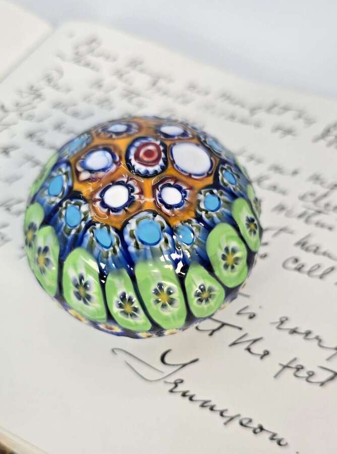 A Millefiori glass paperweight, Italian circa 1920