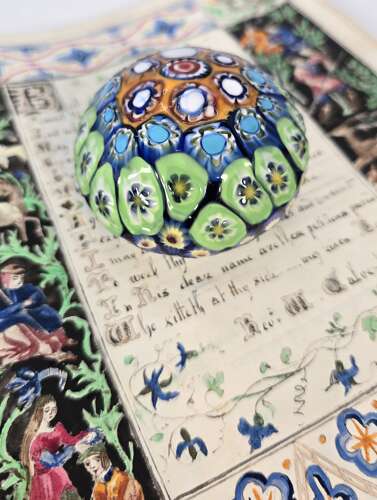 A Millefiori glass paperweight, Italian circa 1920