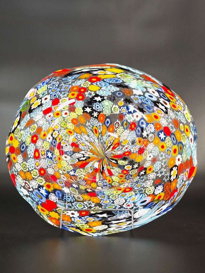 A large  Murano millefiori large glass bowl, Italian circa 1930