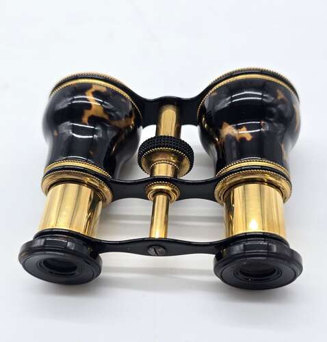 A pair of opera glasses with original case, English circa 1900