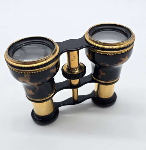 A pair of opera glasses with original case, English circa 1900