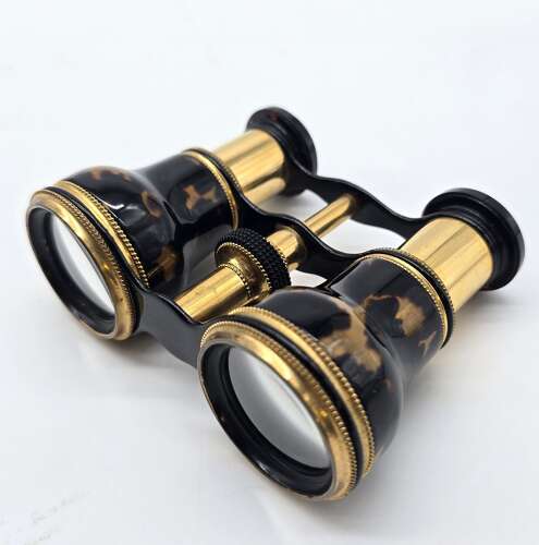 A pair of opera glasses with original case, English circa 1900
