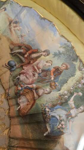 18th century hand painted fan circa 1790