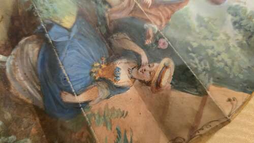18th century hand painted fan circa 1790