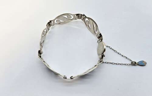 English silver and blue enamel Arts and Crafts bracelet 1912