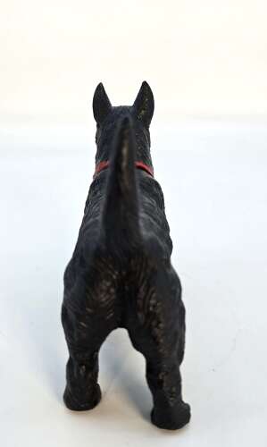 Antique 1920s hand painted Scottie dog table lighter in cast metal