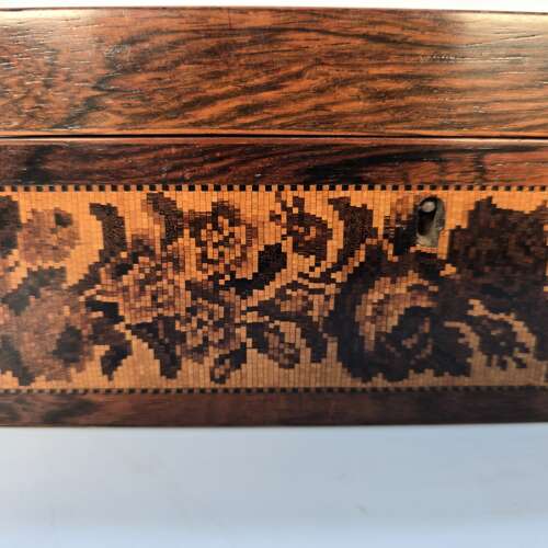 Antique English 19th Century Tunbridge Ware Marquetry Jewellery Box by Edmund Nye, c.1870