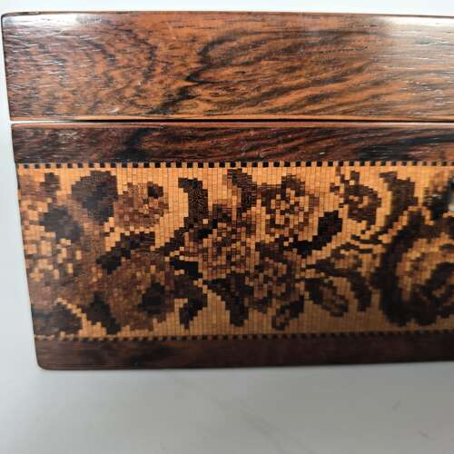 Antique English 19th Century Tunbridge Ware Marquetry Jewellery Box by Edmund Nye, c.1870