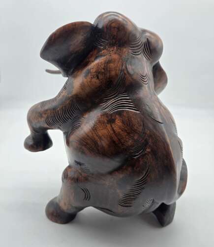 Antique Raj Period hand carved Indian elephant sculpture (Circa 1890)