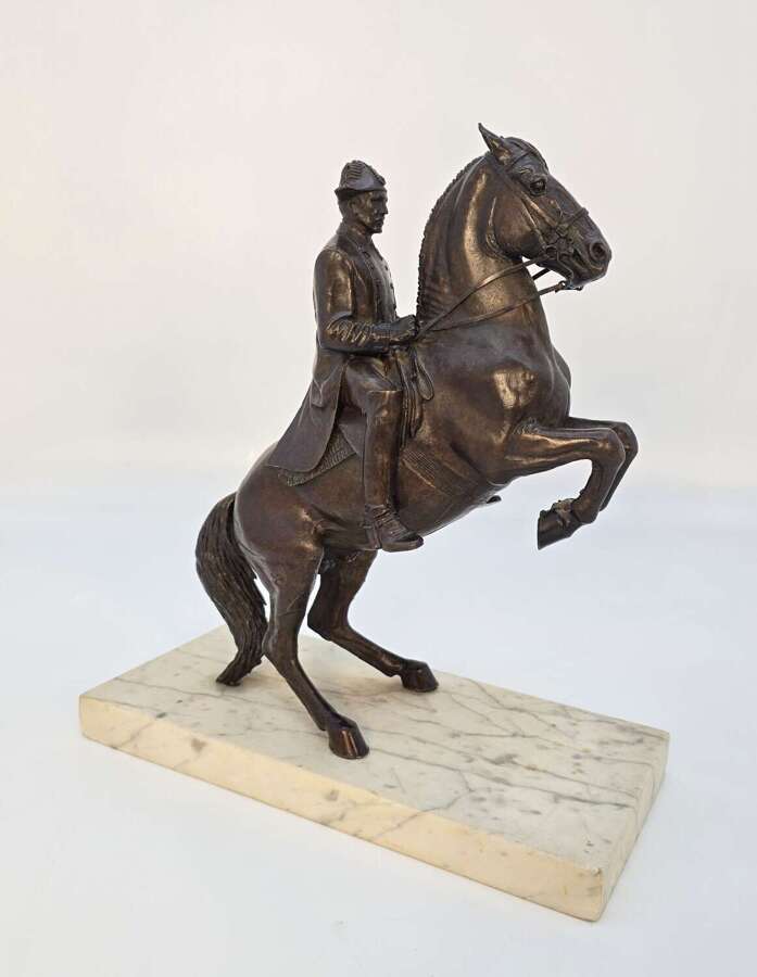 Juliette Dodd &mdash; Equestrian Bronze of a Spanish Riding School Stallion and Rider