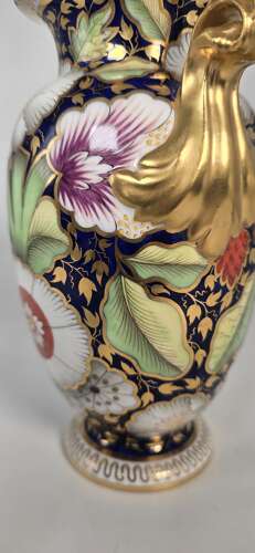 Antique 19th C Spode China hand painted vase circa 1890